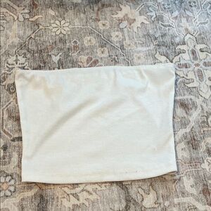 Forever 21 White Ribbed Crop Top